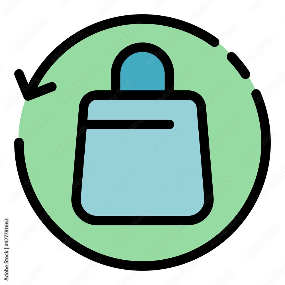 Aufkleber refresh shopping icon. outline refresh shopping vector icon color flat isolated