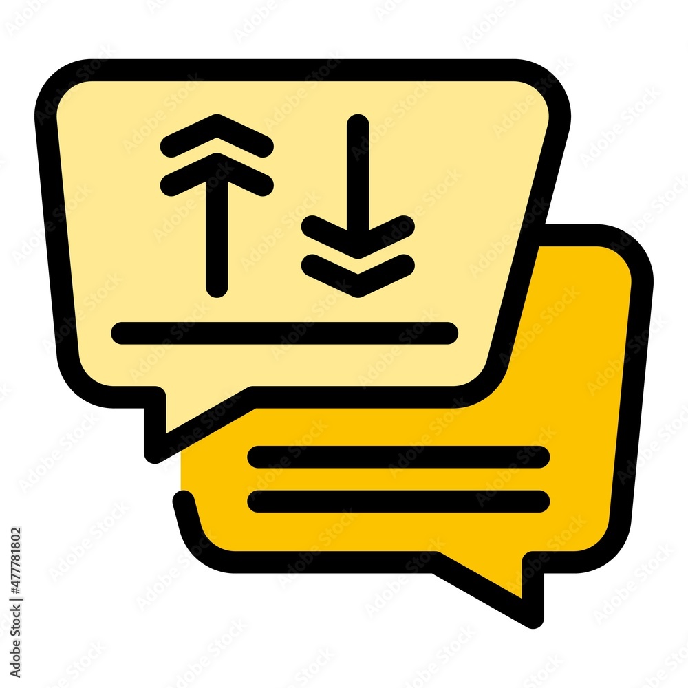 Poster repost message icon. outline repost message vector icon color flat isolated