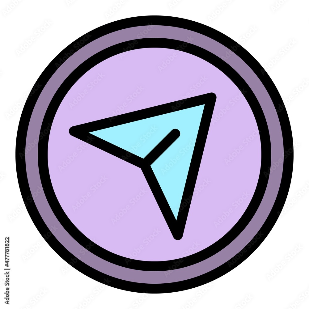 Poster send button icon. outline send button vector icon color flat isolated