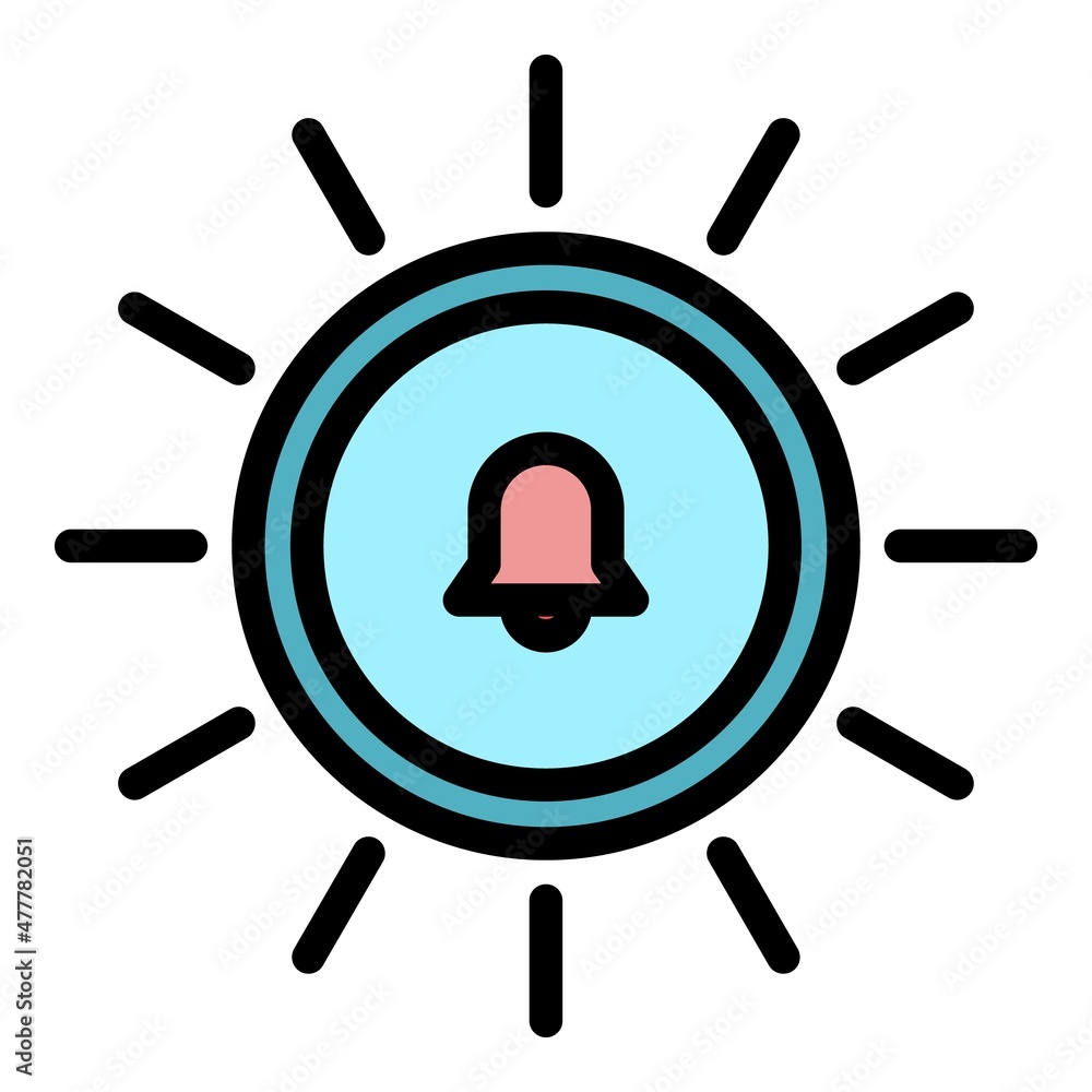 Poster notification alert icon. outline notification alert vector icon color flat isolated