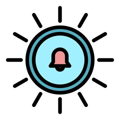 Notification alert icon. Outline notification alert vector icon color flat isolated