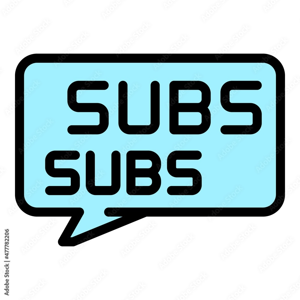 Wall mural subscribe message icon. outline subscribe message vector icon color flat isolated