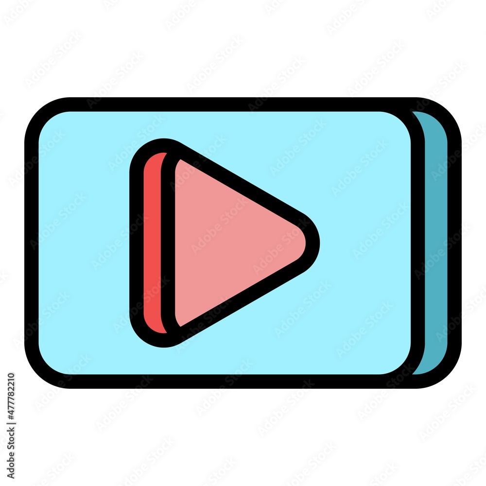 Poster subscribe channel icon. outline subscribe channel vector icon color flat isolated