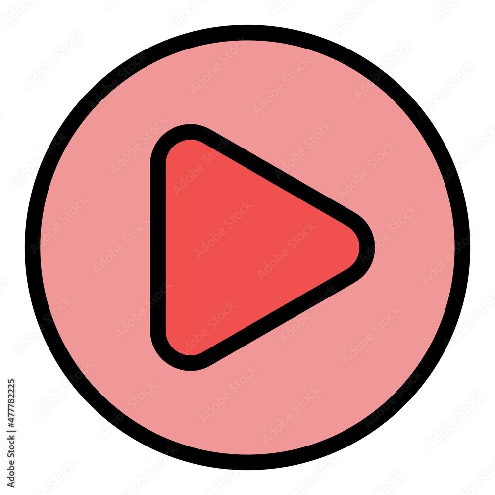 Poster youtube subscribe icon. outline youtube subscribe vector icon color flat isolated