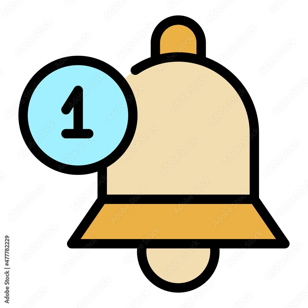 Poster bell subscribe button icon. outline bell subscribe button vector icon color flat isolated