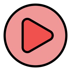 Youtube subscribe icon. Outline youtube subscribe vector icon color flat isolated