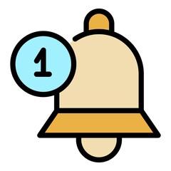 Obraz premium Bell subscribe button icon. Outline bell subscribe button vector icon color flat isolated