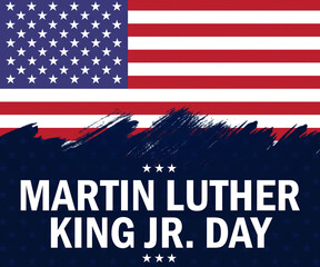 Happy Martin Luther King Jr. Day Holiday Background with United States Flag and Stars