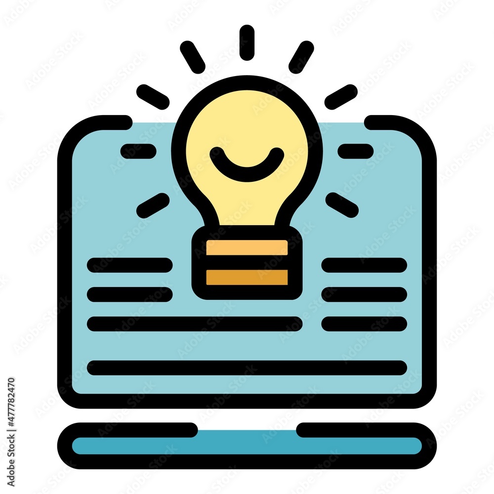 Aufkleber idea project icon. outline idea project vector icon color flat isolated