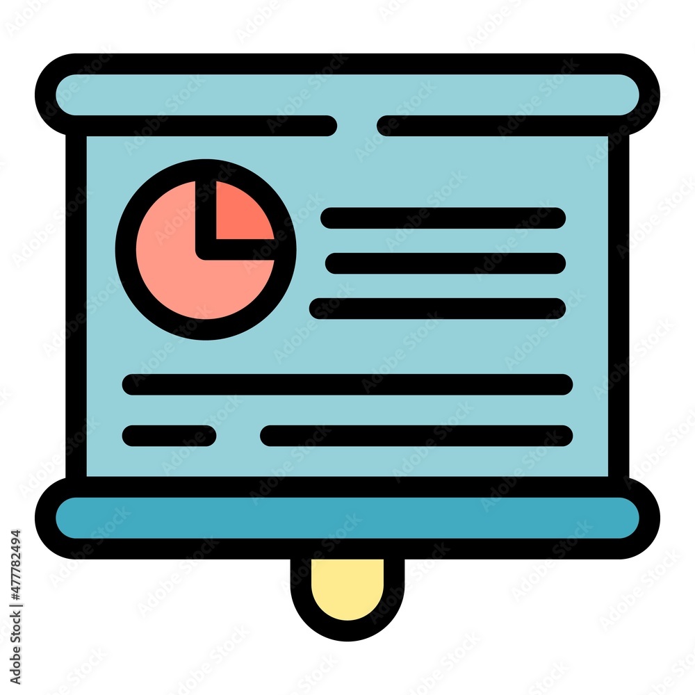 Poster project report icon. outline project report vector icon color flat isolated