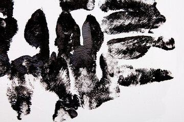 Painted black fists on a white background, black lives matter, symbol