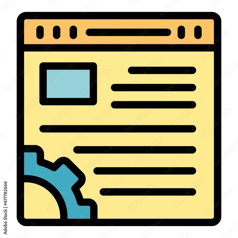 Aufkleber project settings icon. outline project settings vector icon color flat isolated