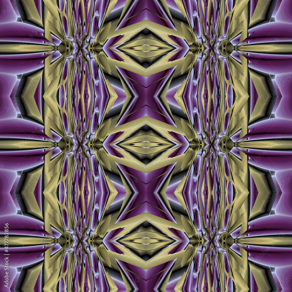 Wall mural 3d effect - abstract colorful geometric fractal pattern