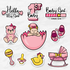 nursery stickers mother holding baby clip art collections set