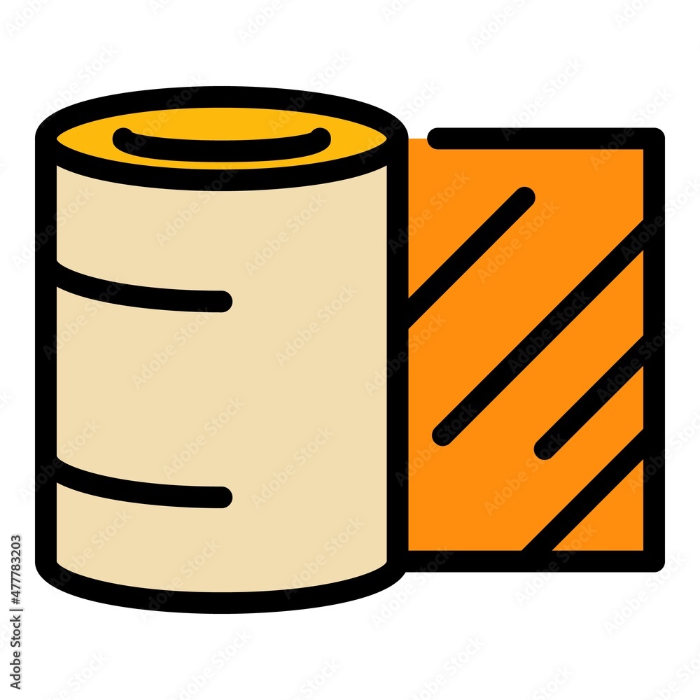 Poster paper roll icon. outline paper roll vector icon color flat isolated