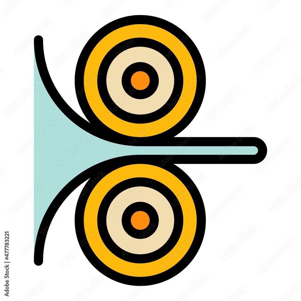 Poster pulp and paper process icon. outline pulp and paper process vector icon color flat isolated