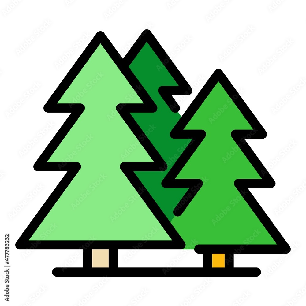 Poster trees paper material icon. outline trees paper material vector icon color flat isolated