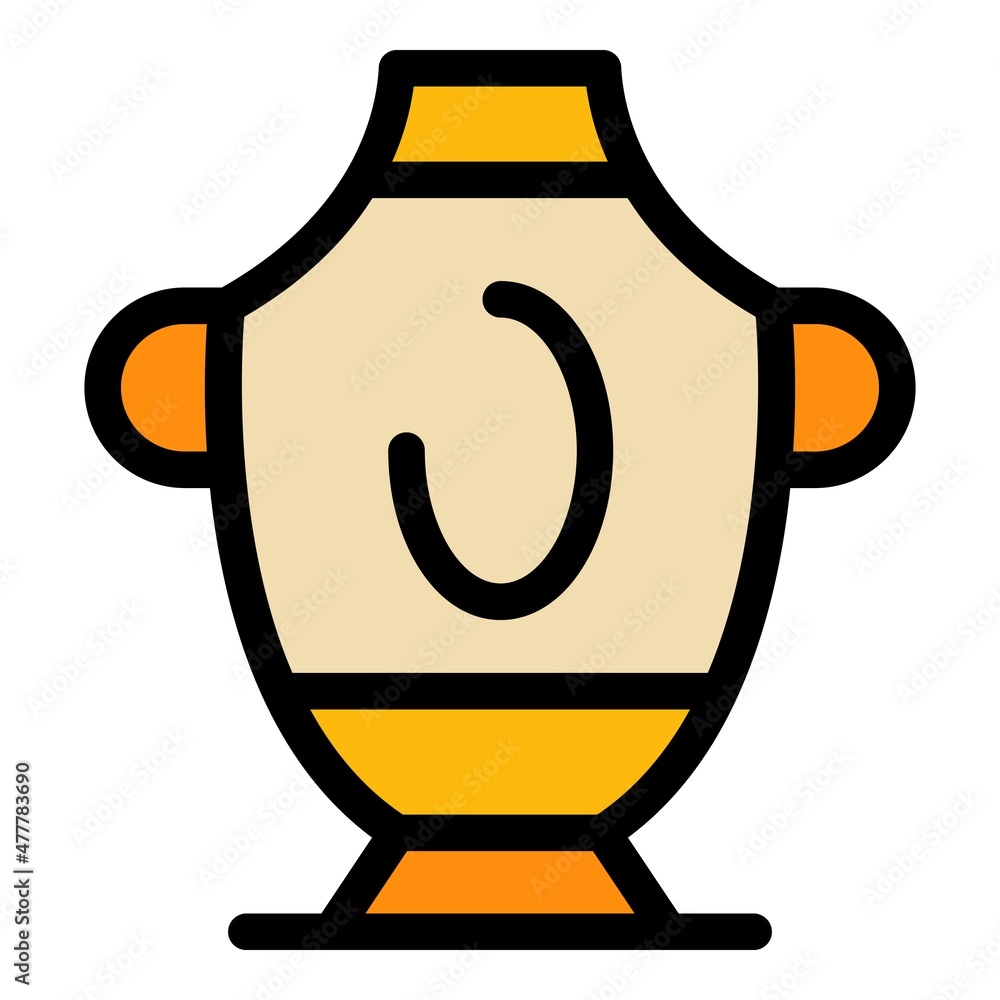 Poster handle amphora icon. outline handle amphora vector icon color flat isolated