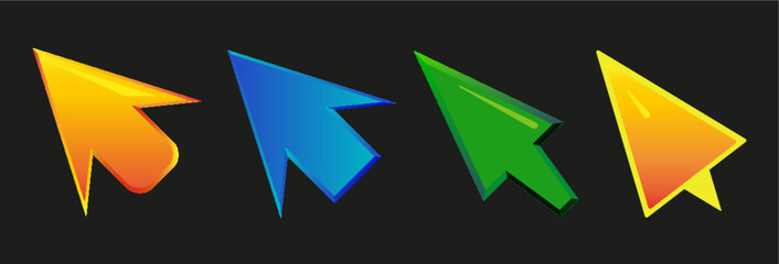 Four arrows for computer games. Vector 