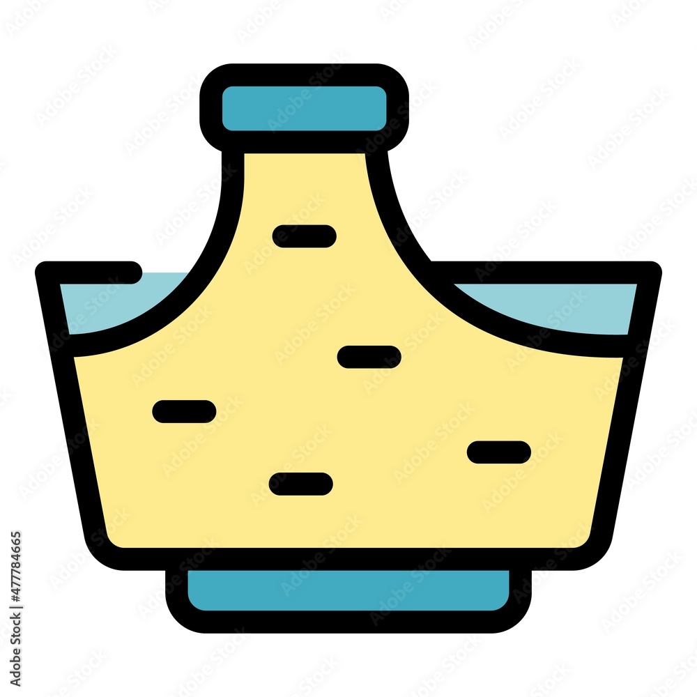 Poster processing milk icon. outline processing milk vector icon color flat isolated