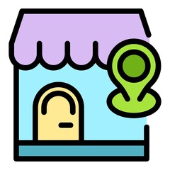 Marketing placement icon. Outline marketing placement vector icon color flat isolated