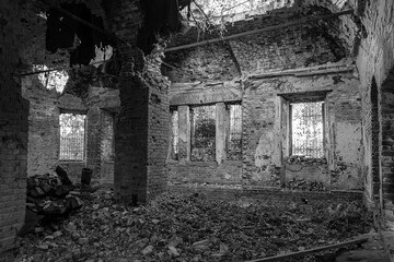 Plakat interior of an abandoned orthodox church