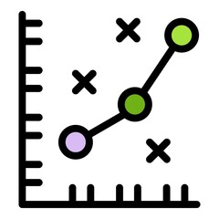 Marketing mix chart icon. Outline marketing mix chart vector icon color flat isolated
