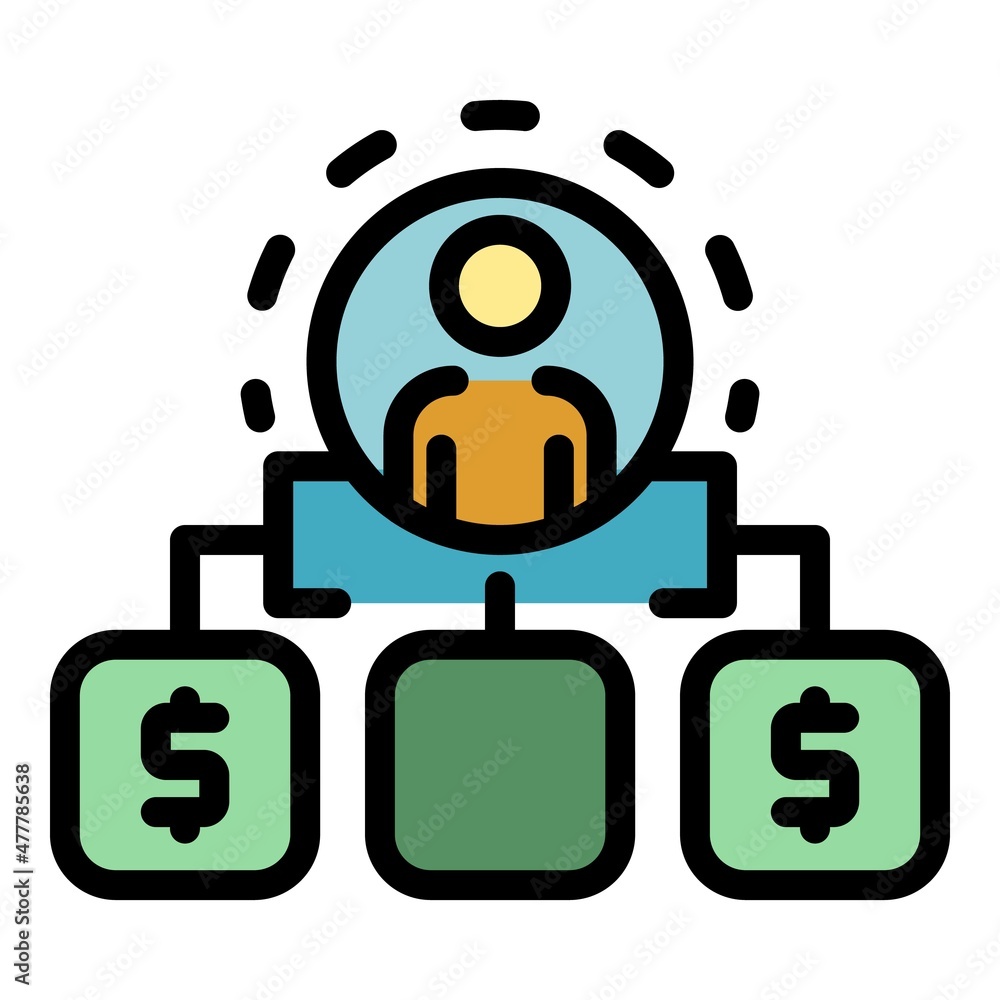 Poster consumer behavior icon. outline consumer behavior vector icon color flat isolated