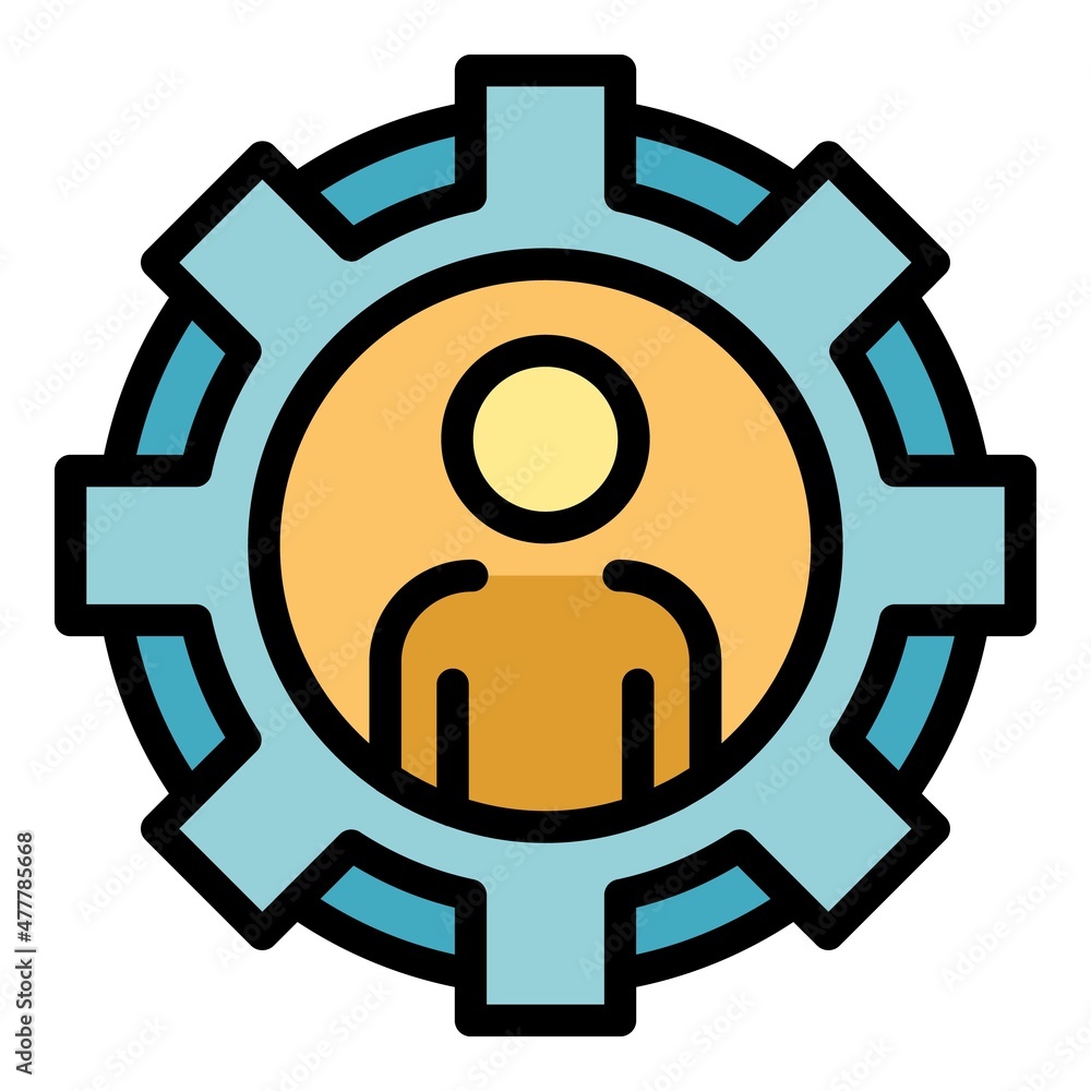 Poster consumer target icon. outline consumer target vector icon color flat isolated