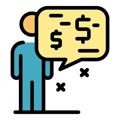 Customer profile icon. Outline customer profile vector icon color flat isolated