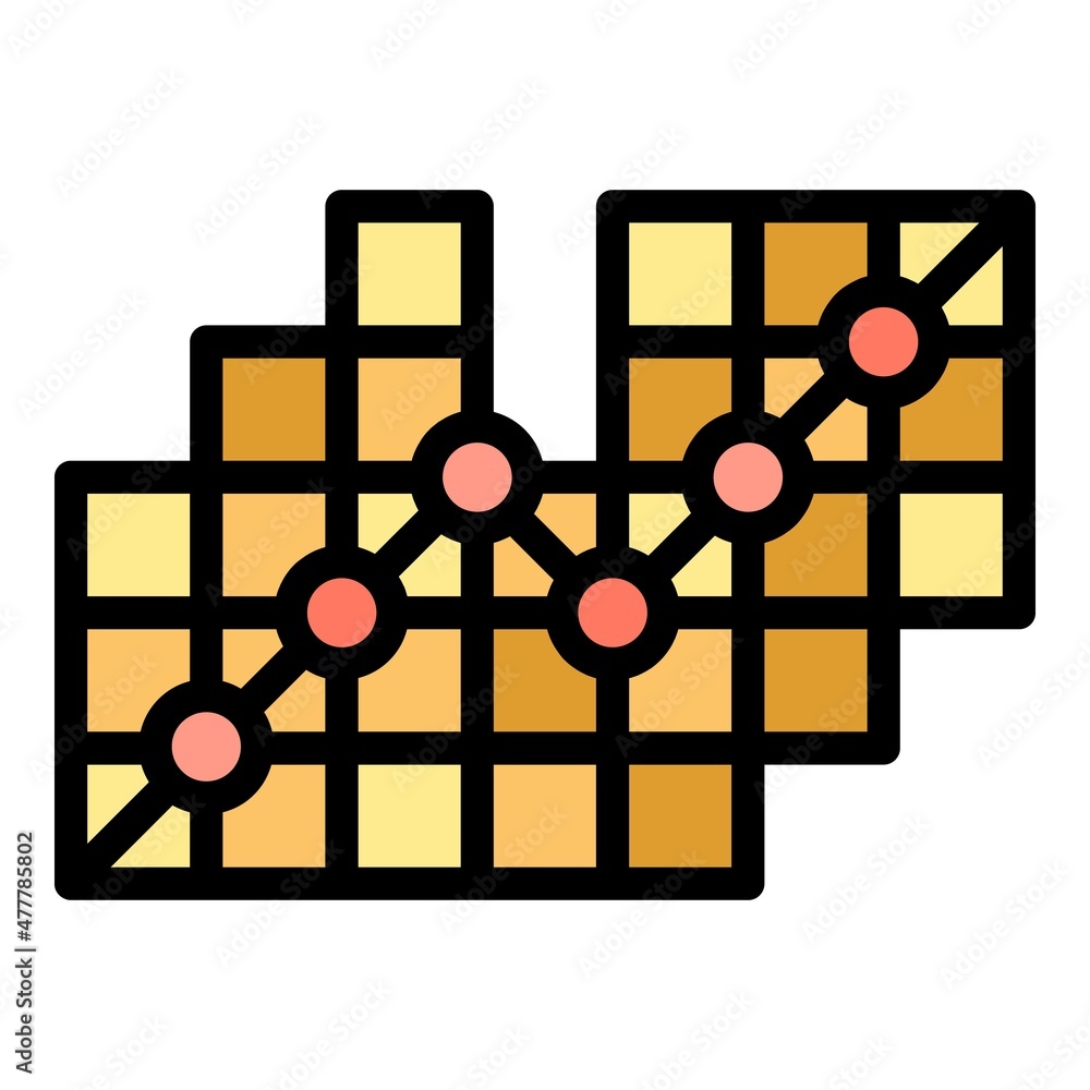 Poster market data analysis icon. outline market data analysis vector icon color flat isolated