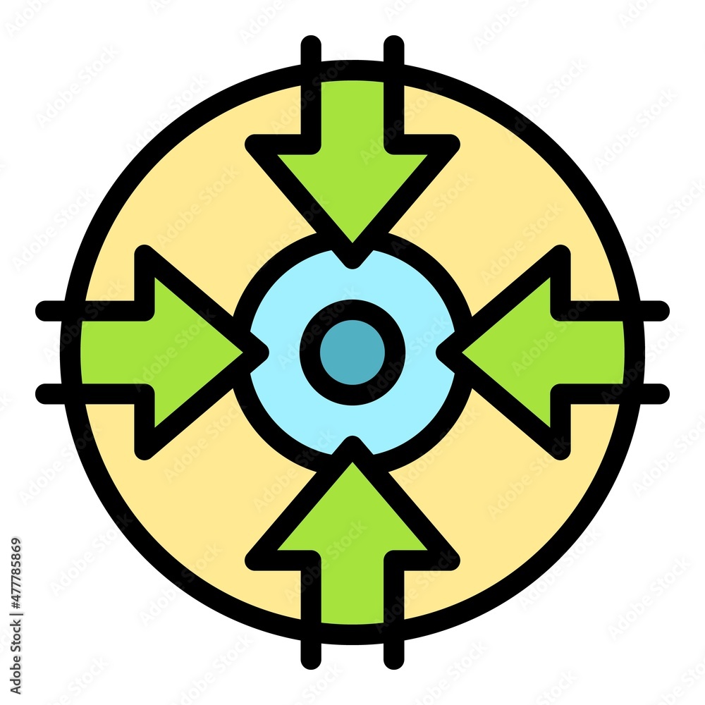 Aufkleber target icon. outline target vector icon color flat isolated