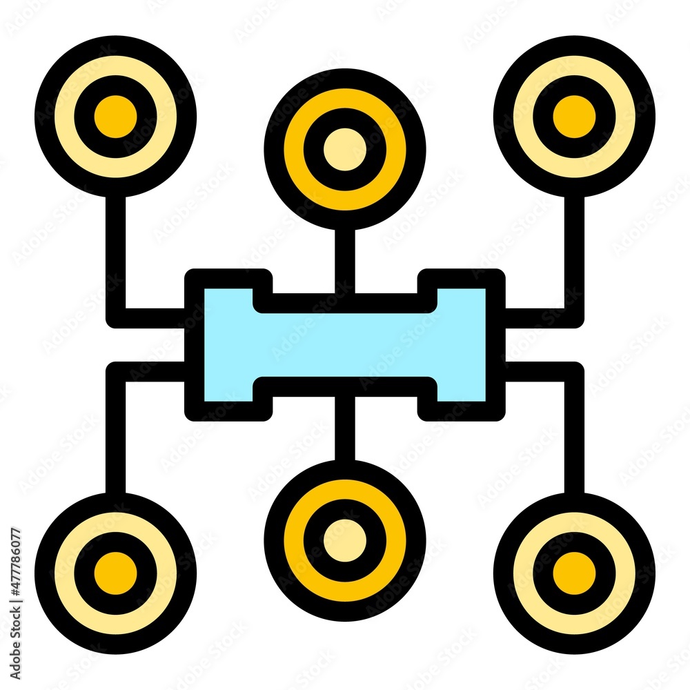 Poster digital target audience icon. outline digital target audience vector icon color flat isolated