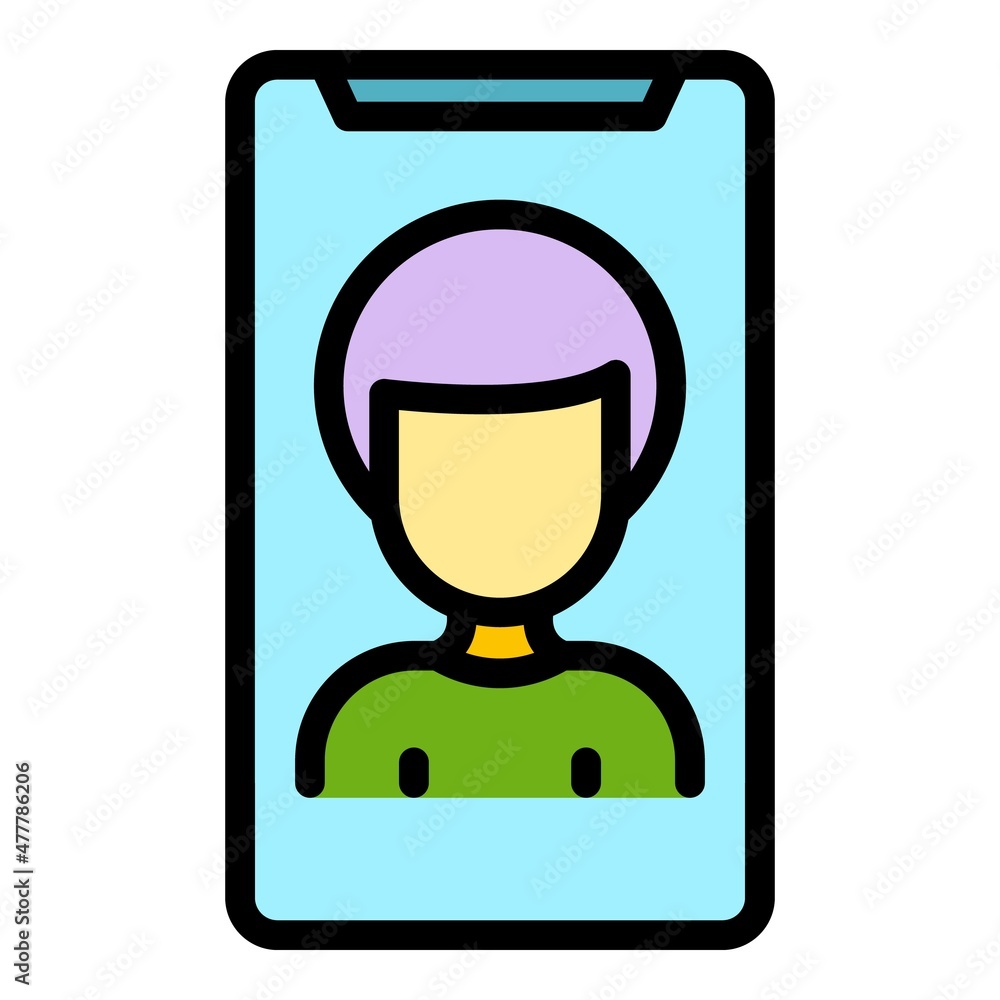 Sticker smartphone target audience icon. outline smartphone target audience vector icon color flat isolated - Stickers