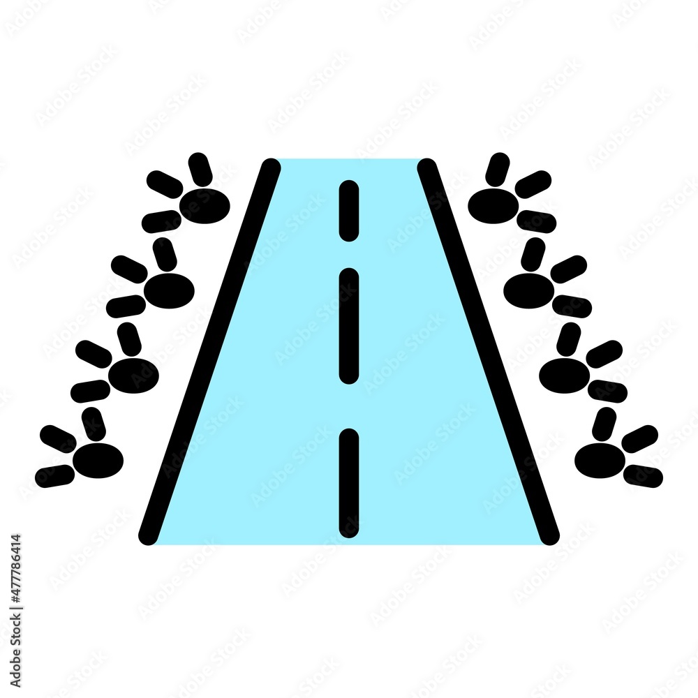 Poster plane runway icon. outline plane runway vector icon color flat isolated