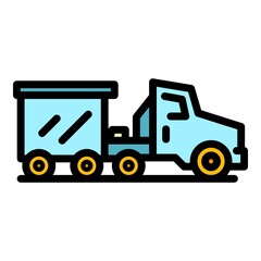 Airport truck icon. Outline airport truck vector icon color flat isolated