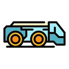 Airport cargo truck icon. Outline airport cargo truck vector icon color flat isolated