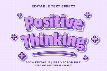 Editable text effect - Positive Thinking Cartoon template style premium vector