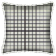 Cushion isolated with Checks and tartan Seamless repeat modern pattern with woven texture
