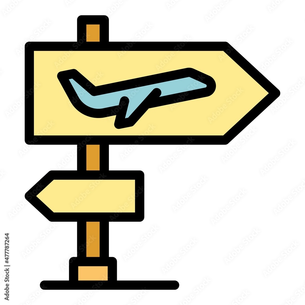 Poster departure indicator icon. outline departure indicator vector icon color flat isolated