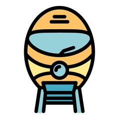 Aircraft icon. Outline aircraft vector icon color flat isolated