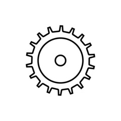 Gear. Icon or logo. Line drawing