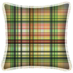 Cushion isolated with Checks and tartan Seamless repeat modern pattern with woven texture
