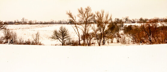 Cloudy winter december day Ukraine