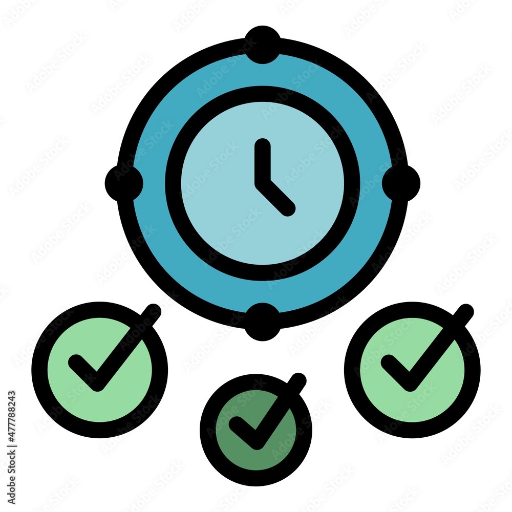 Poster control time management icon. outline control time management vector icon color flat isolated