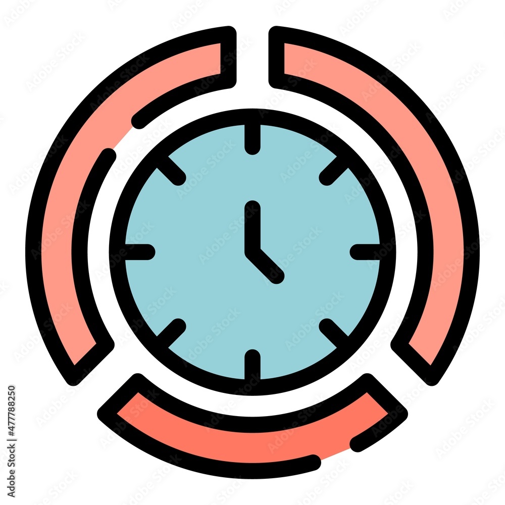 Poster timer time management icon. outline timer time management vector icon color flat isolated