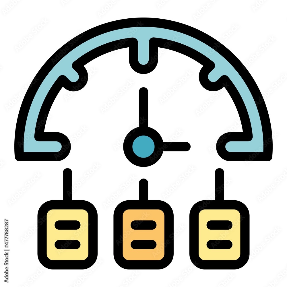 Poster control time management icon. outline control time management vector icon color flat isolated