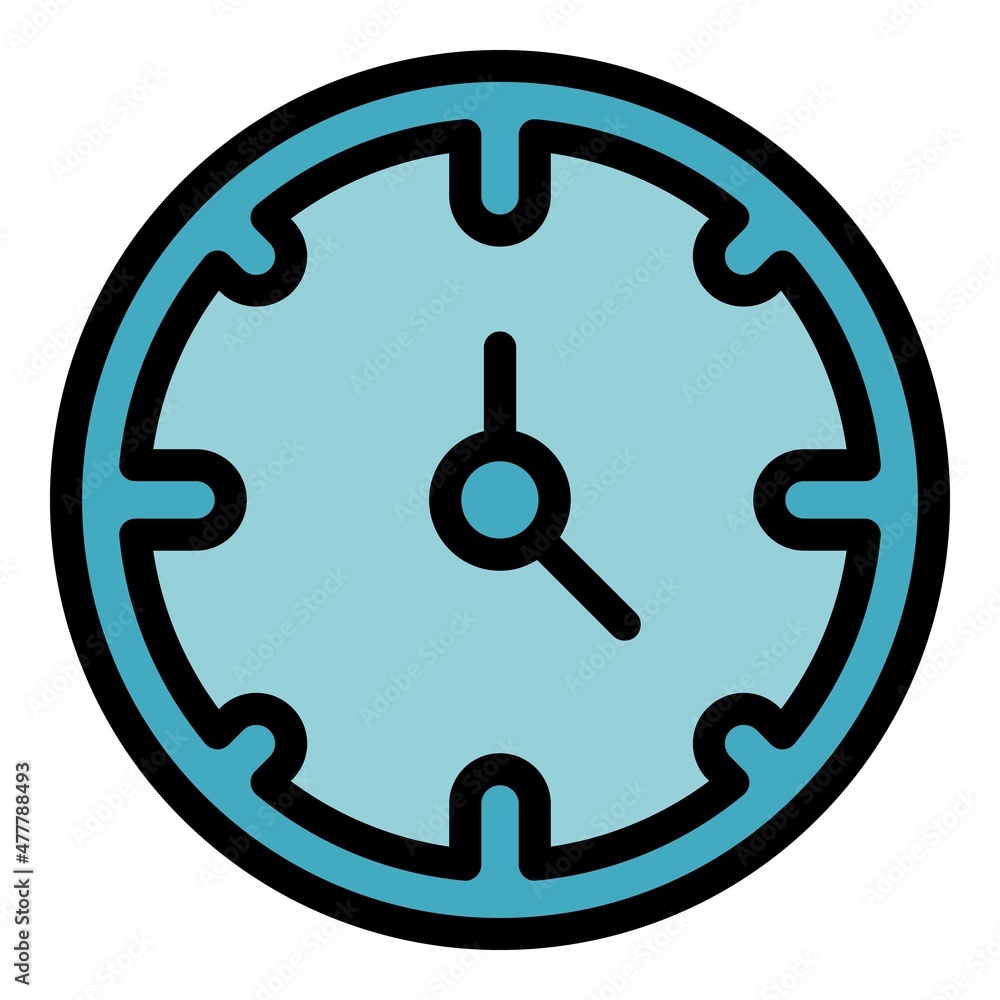 Poster work time management icon. outline work time management vector icon color flat isolated
