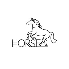 Horse. Vector linear icons and logo design elements