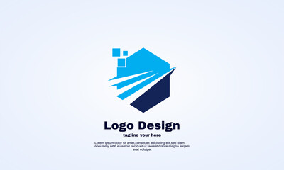 vector creative technology concept logo design template illustrator